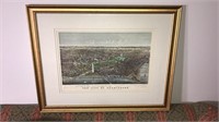 Currier and Ives framed print of the city of