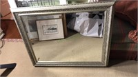 Framed beveled wall mirror, 30 x 36, (FR)