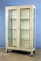 Doctors Beveled Glass Display Cabinet w/ 3 Shelves