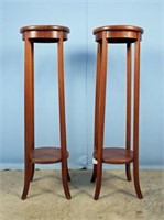 Pair of late 20th Century Mahogany Plant Stands