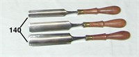 Three D.R. BARTON gouges that are like new 1-in; 1