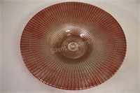 Decorative Red Glass Swirl Bowl