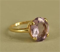 14k Yellow Gold And Amethyst Ring