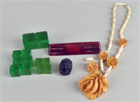 Group Of Acrylic Jewelry And Pieces