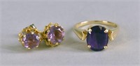 14k Yellow Gold And Amethyst Ring
