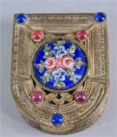 French Painted Enamel Compact
