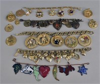 Group Of Goldtone Charm Bracelets
