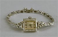 Longines 14k White Gold And Diamond Watch
