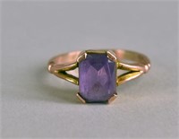 9k Rose Gold And Amethyst Ring