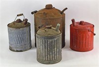 Group Of Primitive Oil Cans