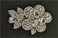 Rhinestone Floral Pin