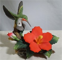 Andrea by Sadek Hummingbird and Flower Figurine
