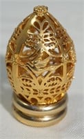 Gold Colored Pewter Egg with Stand