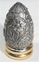 Carved Pewter Easter Egg with Stand
