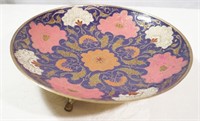 Hand Painted Footed Brass Bowl(India)