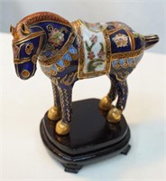 Cloisonne Horse with Stand in Box