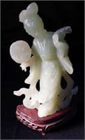 Carved Stone Lady Figurine with Stand