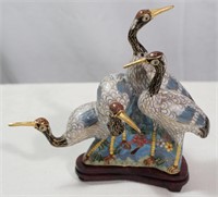 Cloisonne Birds Figurine with Stand