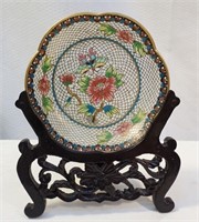 Cloisonne Plate on Stand