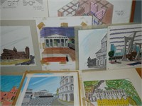 Heidenreich's Architectural Watercolor Drawings