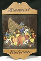 Hand Painted Harvest Welcome Wood Wall Hanging