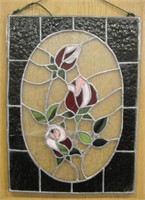 Floral Stained Glass Hanging Decor 9.75" x 13.25"
