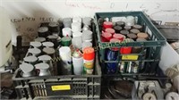 2 Plastic Crates Of Spray Paint