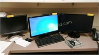 Hp Prodesk Computer W/2 Asus 21" Monitors + Acer 1
