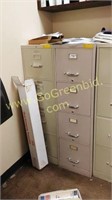 Lot Of 2 Letter Size 5 Drawer Metal File Cabinets