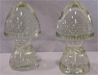 Lot of 2 ACC Hand Fashioned Crystal Mushrooms