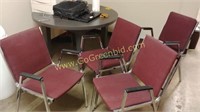 Lot Of 4 Metal Framed Upholstered Stacking Chairs
