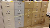 Lot Of 5 Legal Size 5 Drawer Metal File Cabinets