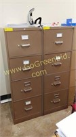 Lt of 2 HON Brown metal legal size file cabinets