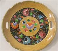 Painted Wood Platter 15"