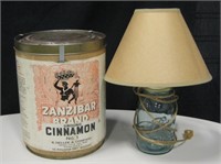 11" Cinnamon Can & 14" Working Ball Jar Lamp