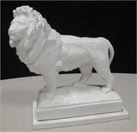 Ceramic Lion Statue - 8" x 4" x 9"