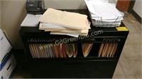 Black 2 drawer black metal lateral file cabinet