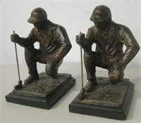 Two Golfer Book Ends 7"
