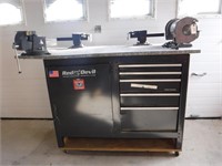 CRAFTSMAN TOOL CABINET WITH VISES AND GRINDER