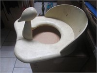 Vtg. Wooden Potty Seat Cover w/Duck Front