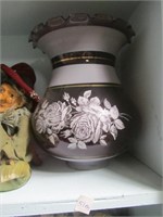 Large Lavender w/Frosted Flowers Glass Shade