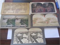 5 Late 1800's Photo View Cards-White House,
