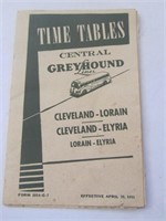 1951 Central Greyhound Lines Time Tables