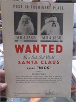 Vtg. N.Y.C. Wanted Santa Poster w/Signature of