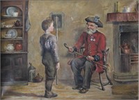 Old soldier & Boy at Attention O/C