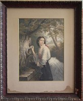 1856 George Baxter The Love Letter Print