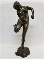 Edgar Degas Dancer looking at right foot bronze
