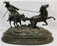 Eugene Lanceray Bronze Capturing a Wild Horse
