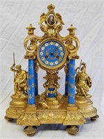 ca. 1855 French Porcelain Enamel Bronze Clock
