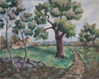 ca. 1940 O/C Post Impressionism Landscape